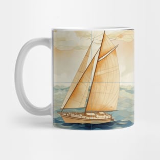 A Sailboat on a Tile Mug